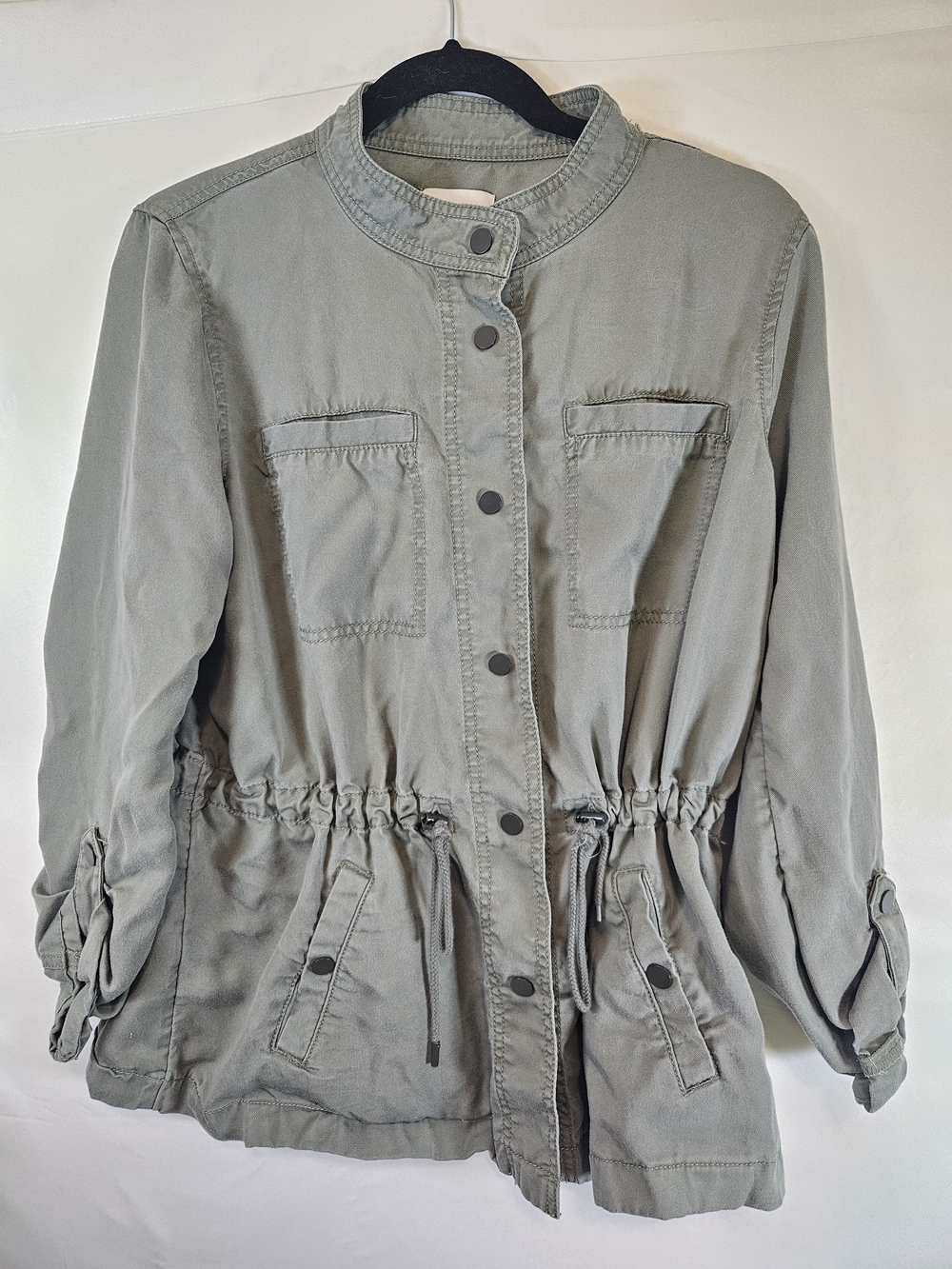 LOFT Olive Green Utility Drawstring Jacket